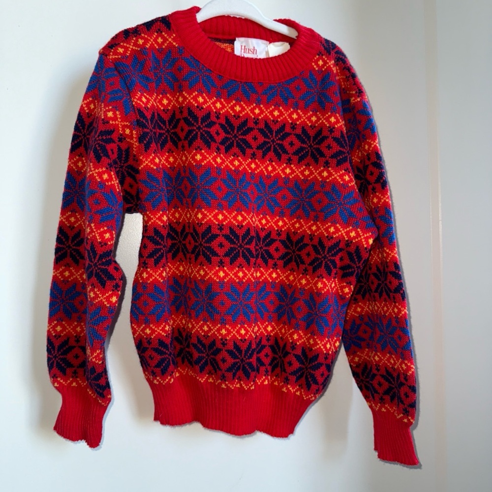 Vintage Hush Puppies Toddler Knit Christmas Sweater 6T NWOT